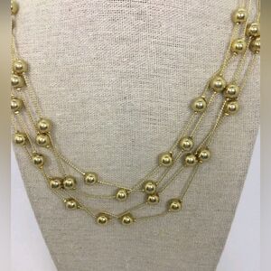 NWT Nordstrom Goldtone Long Beaded Necklace NWT 60"
